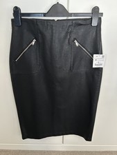 Zara Faux Leather Skirt, black