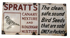 SPRATTS CANARY BUDGIE SIGN -