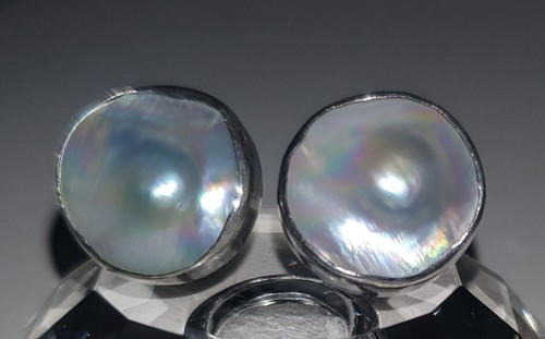 Japanese mabe pearl - mabe, earings