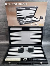 Philos Backgammon Set with Pearl Dice Shaker and Inlaid Strip Case