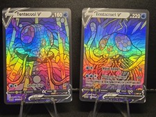 Tentacruel And Tentacool CUSTOM Stained Glass Holo Cards -Dissplay Only