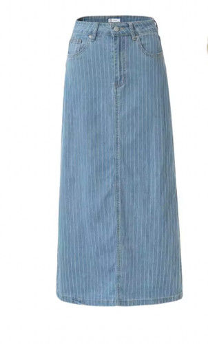 Light denim pinstripe straight