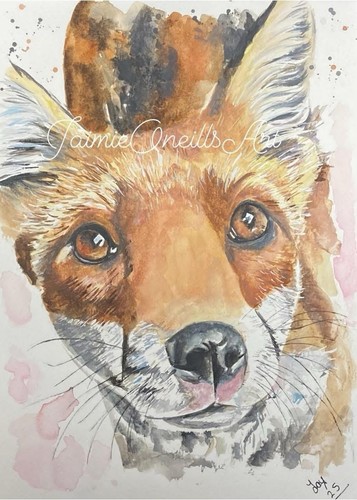 Fox original watercolour - fox,