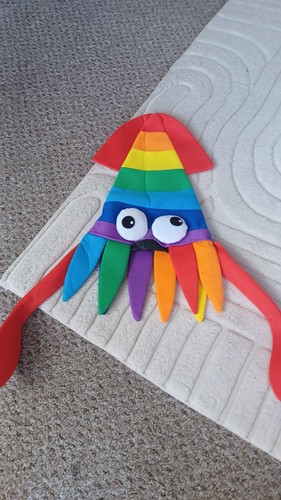Rainbow squid octopus costume - rainbow,