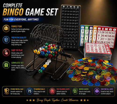 Deluxe bingo game set metal - deluxe,