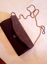UNTOLD BLACK SATIN AND SHINY STUD EVENING CLUTCH HAND BAG