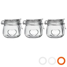 Heart glass storage jars - heart,