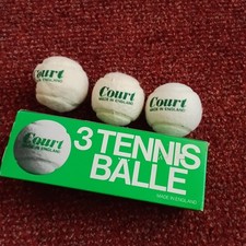 Vintage Court Tennis Balls Set of 3 Unused In Original 1960s Box English French