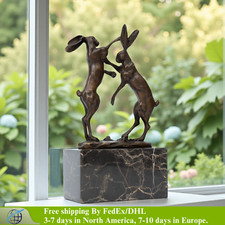 Bronze Boxing Rabbit Sculpture
