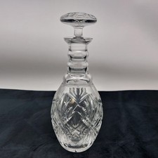 Cut Crystal Decanter With Mushroom Stopper & Triple Ring Neck 29cm Height