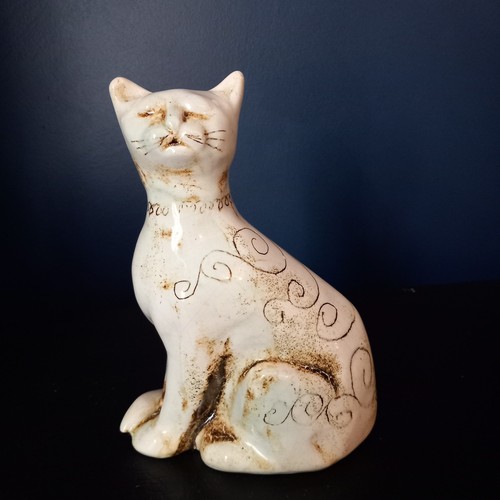 Rare sidmouth pottery cat - pottery,