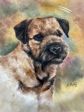 Border Terrier Plate Hand
