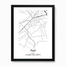 Paal,Belgium Minimalist Map