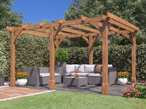 Wooden pergola kit 4x3m diy - kit,