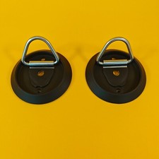 2x Tie Down Lashing Ring & Base Dish, Stainless Steel  Trucks Trailers Horsebox