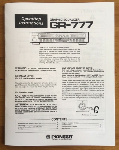 Pioneer 777 graphic - gr-777,