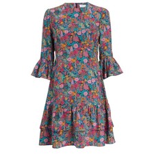 Liberty Silk Floral Ruffle Ciara Gala Mini Dress Size XS