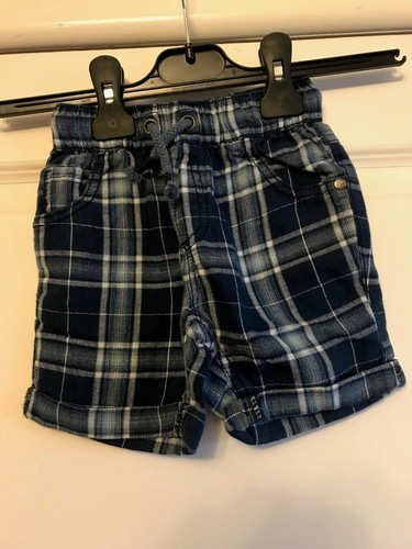 Boys blue checked shorts - shorts,
