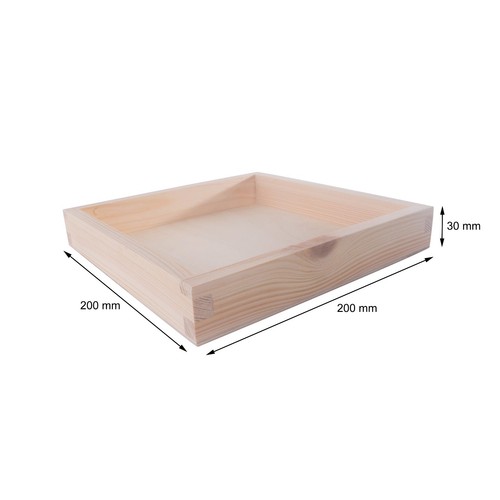 Wooden storage box square - wooden,
