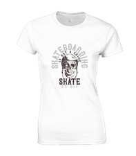 SKATE OR DIE LADIES T SHIRT SKATEBOARD SKATER DESIGN CLOTHING COOL TOP GIFT IDEA