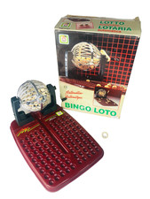 Rolling Cage Lottery Balls Game Bingo Lotto Missing Bingo Sheets Vintage ra