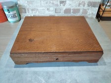 Vintage oak empty cutlery box - oak,