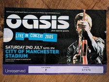 Oasis Original Concert Ticket Stub City of Manchester Stadium 3rd July 2005