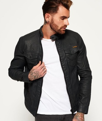 Superdry denim biker - biker, jacket