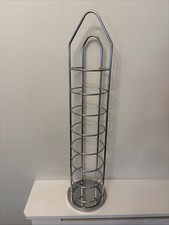Rocket Shaped Vintage Chrome CD  Storage Rack Tower  holds  49 CD's 