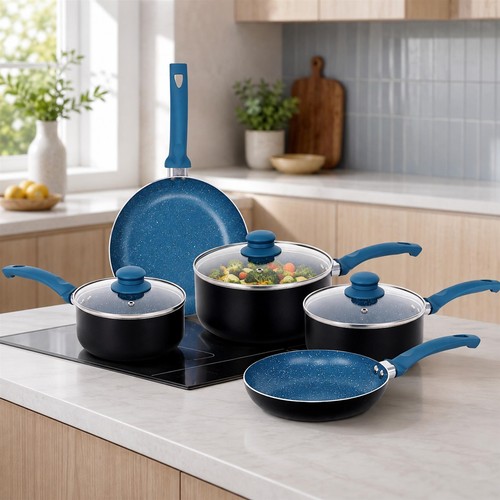 8pc blue aluminium marble - 8pc,