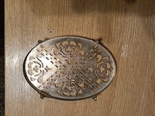 Silver Plated Vintage Trivet.Ideal For Teapot Or Hot Kettle.7"x5".Bit Tarnished.