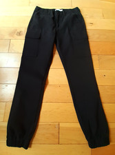Men's Black Topman Slim Cargo