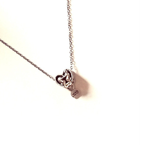 Heart pendant necklace - heart, silver
