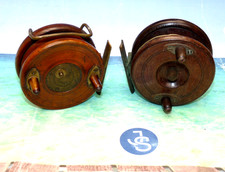 2 vintage wood brass