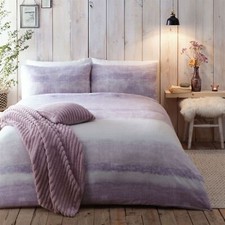 Duvet Cover Set 100% Brushed Cotton Anson Stripe by Appletree in Mauve