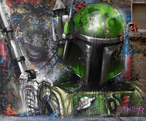 Street art boba - fett, wars