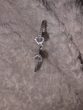 Warren James Heart Bangle Bracelet Baguette Cut