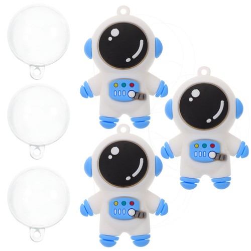 Blue astronaut floating - blue, fish