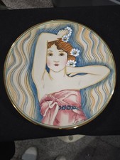 Hand Made Woman Portrait Italian Art Pottery Decorative Wall Plate 8⅝"