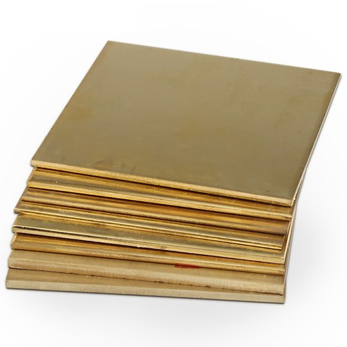 Brass square plate - square/plate/sheet, 0.6mm