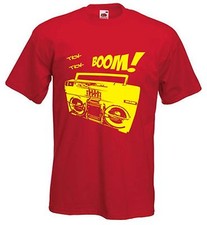 BOOMBOX T-SHIRT - Choice Of 3 Colors - Ghetto Blaster Hip Hop 1980s Retro S-XXXL