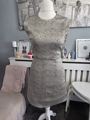 Ladies silver dress - size, 8-10