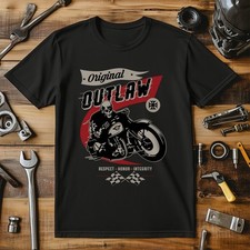 Original Outlaw T-shirt - Ride or Motorbike Biker Riding Tees & T-Shirts