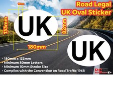 Road Legal UK Oval Sticker for Car Van Lorry CamperVan Truck Europe Spain France