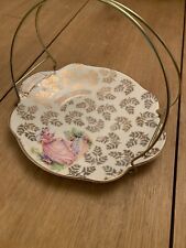 Vintage China Cake Plate / Basket / Clip Handle / Wedding / Party / Tea Room