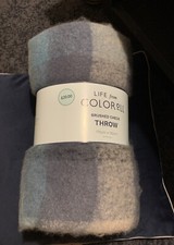 Blue Brushed  Throw - Large