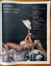 BEYONCE Renaissance Tour Dates Ad Newspaper Promo Advert Poster Full Page 14X 11
