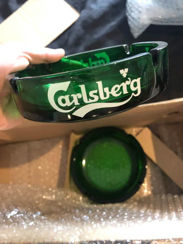 Carlsberg glass ashtrays - glass,