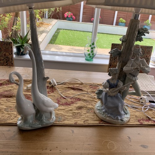 Lladro nao lamps swans and - lladro,