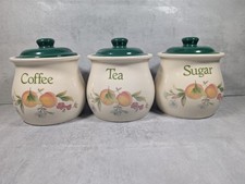 Retro Cloverleaf Peaches & Cream Empty Caddy Storage Kitchen Cottage Set 